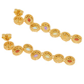 Oval multiple color gemstone earrings featuring amethyst, citrine, garnet, and topaz in sterling silver settings.